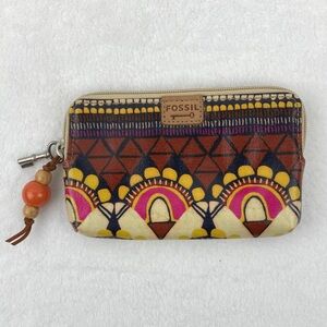 Fossil Key-Per Colorful Geometric Clutch 6.5”